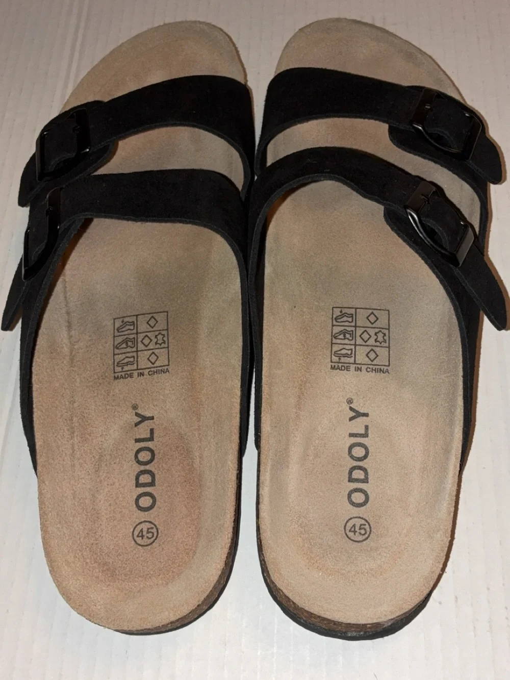 Men’s Black Double-Strap Slide Sandals